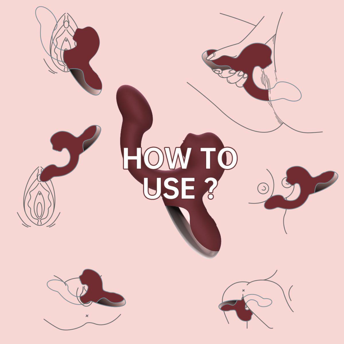 Vibrator Magic Ponder pentru lingerea sânilor cu aplicație, roșu