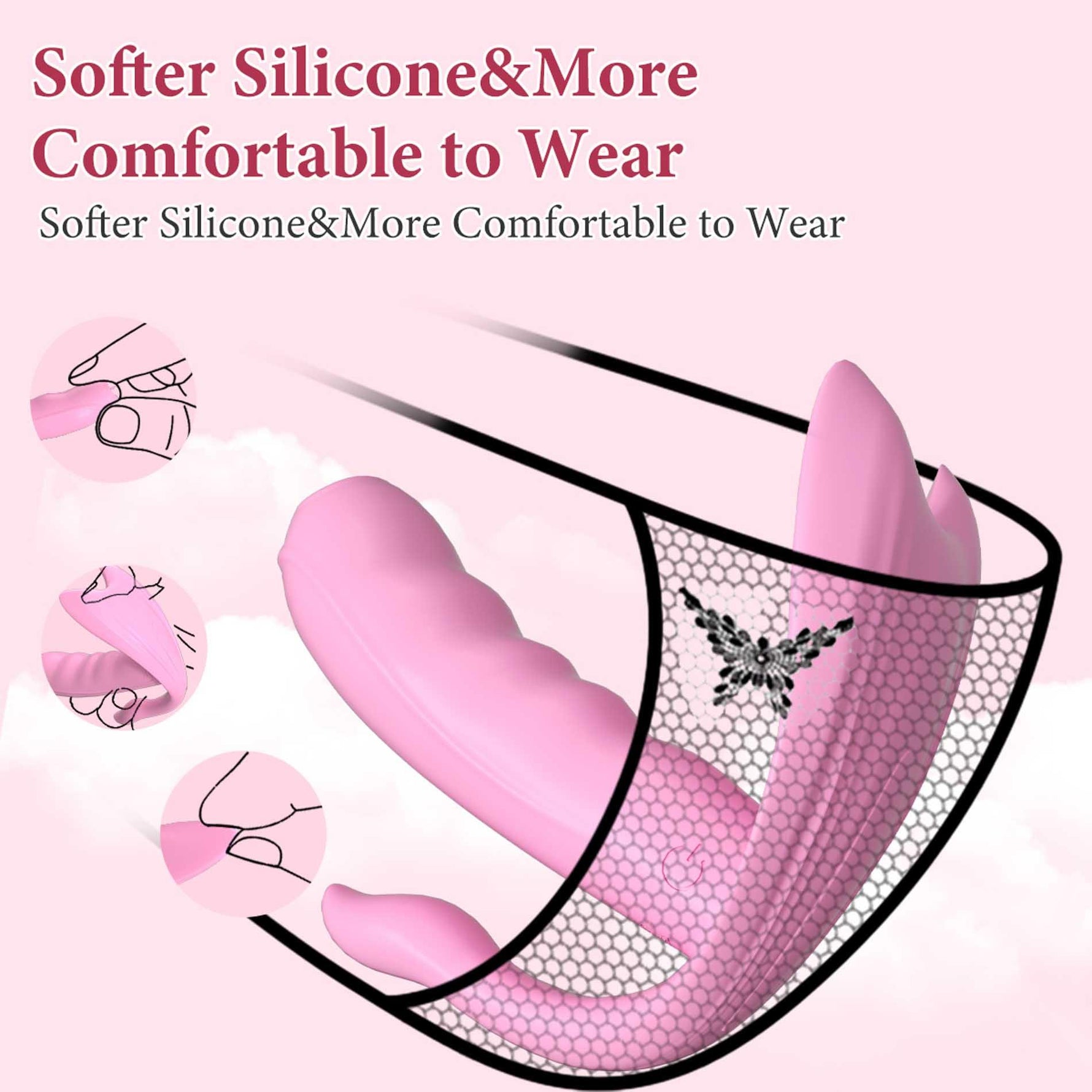 Vibrator încălzit din silicon cu 7 moduri, seria B, aplicație Fox