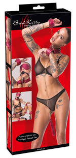 Set de bondage Bad Kitty roz cu strasuri