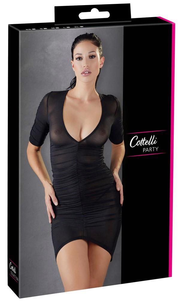 Rochie mini Cottelli PARTY cu volane, neagră L