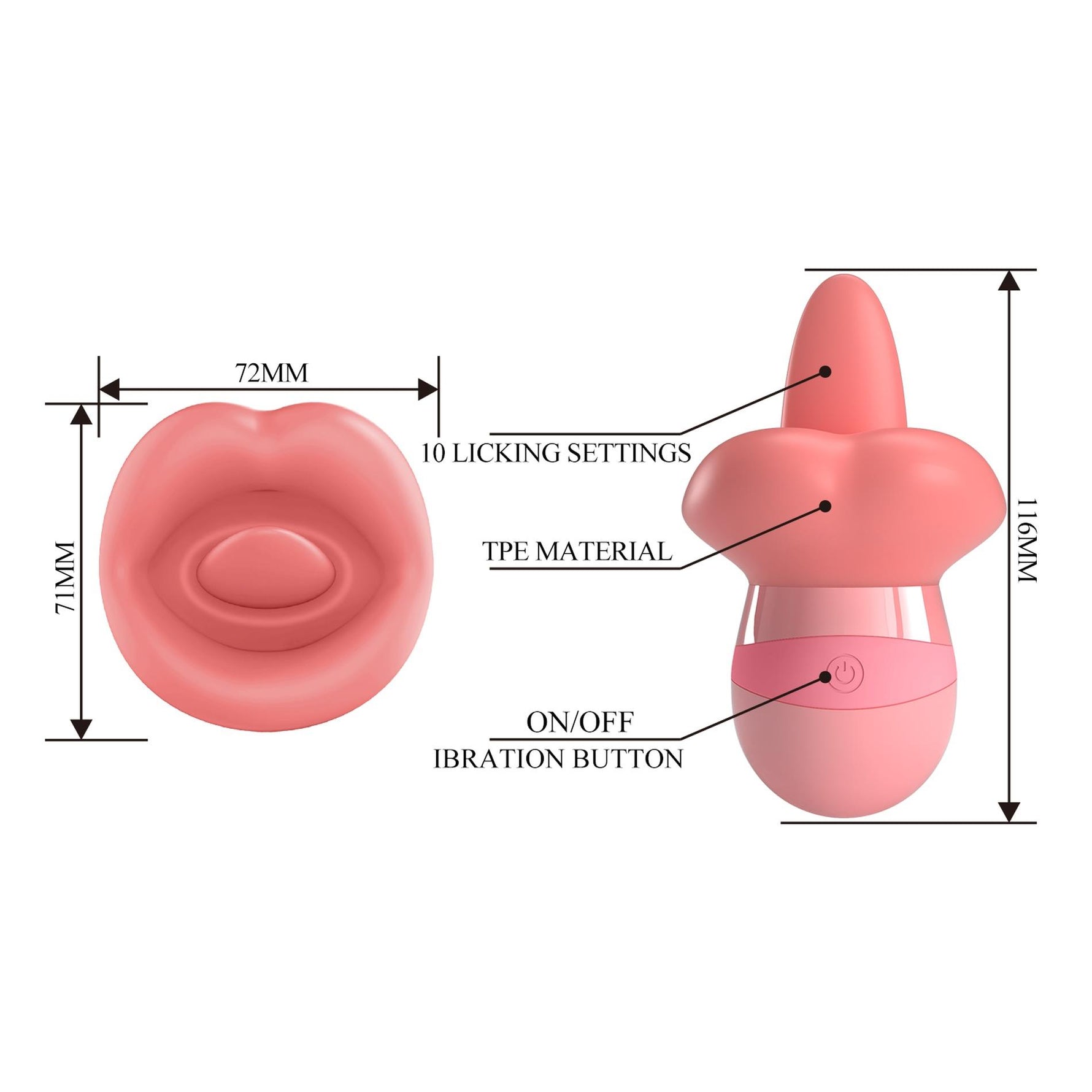 Stimulator de lins Pretty Love Kylee cu 10 moduri, USB, TPE