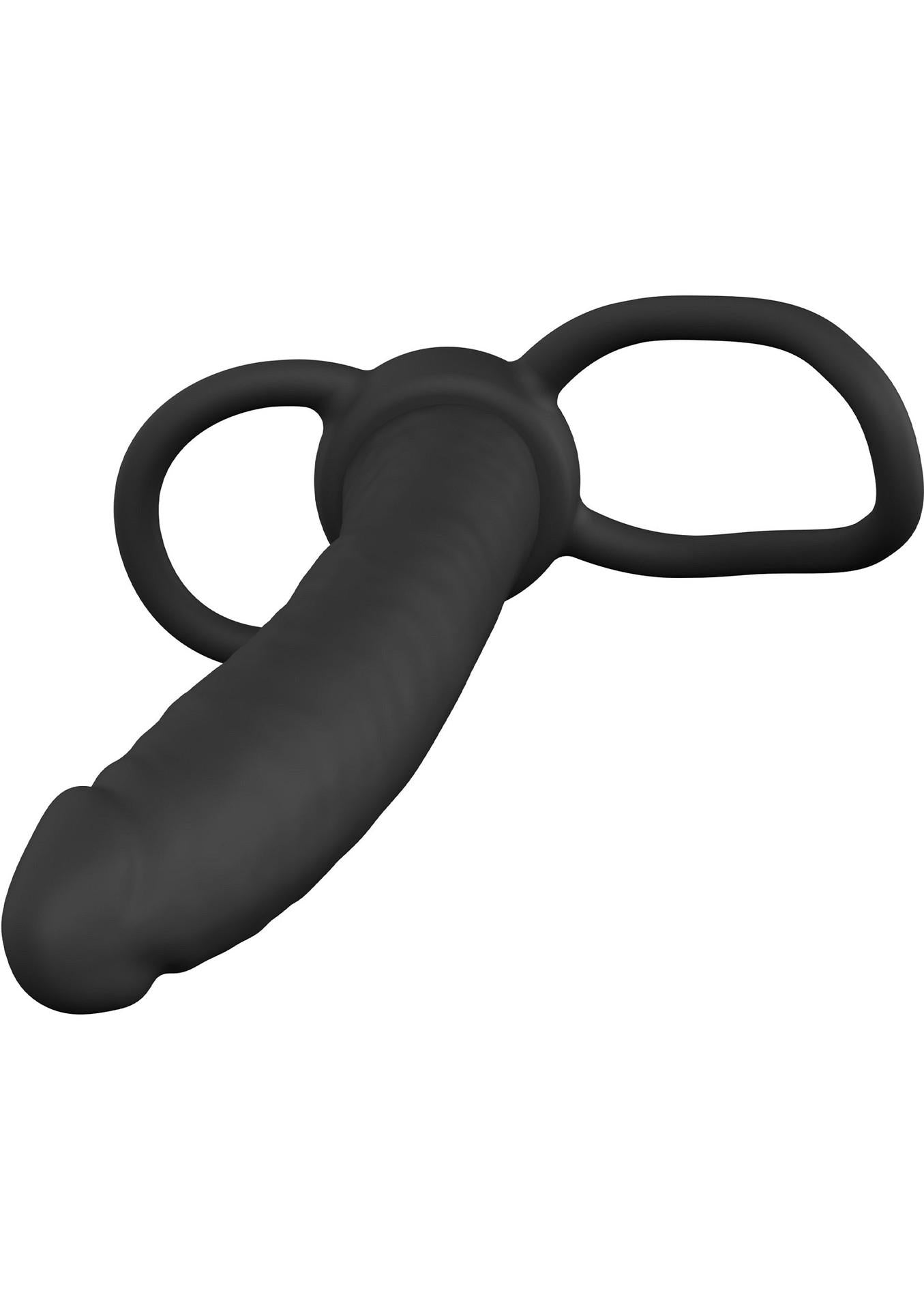 Penetrator anal din silicon Double Trouble, negru, dorință ascunsă