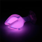 Plug anal Gemoria din silicon cu semilună dublă, roz strălucitor