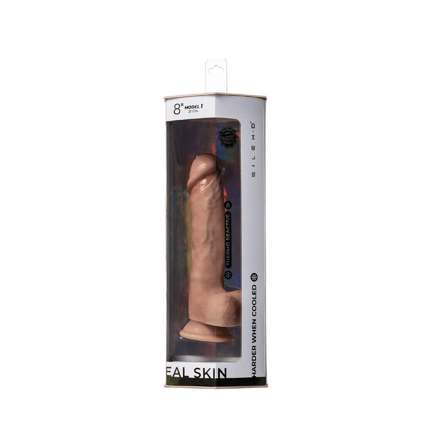 Dildo realist Real Skin Silexd, 20 cm, culoarea pielii, impermeabil