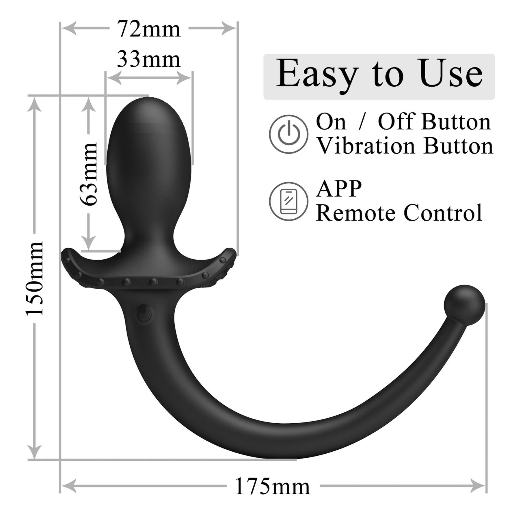 Plug anal vibrant Pretty Love Anthony cu aplicație USB