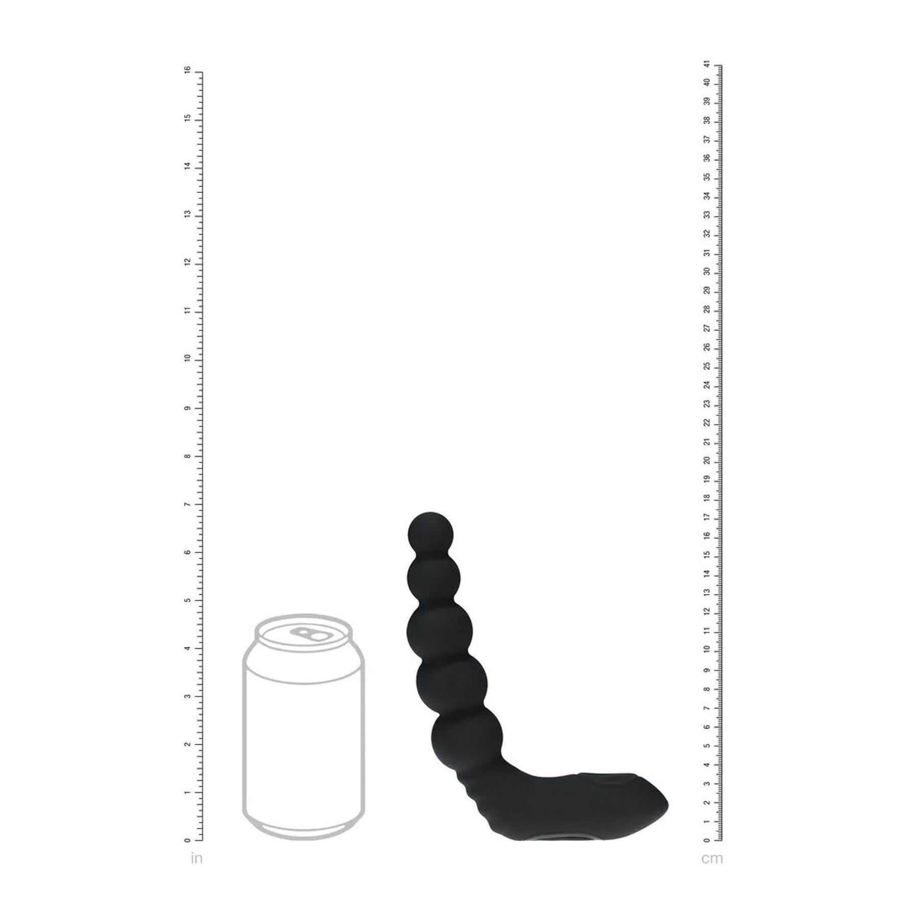Stimulator de prostată vibrant, încălzit, flexibil, din silicon negru