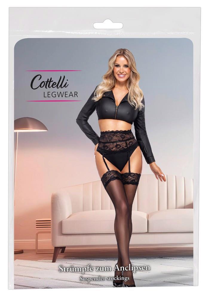 Ciorapi Cottelli LEGWEAR din dantelă negri M 20 den