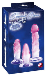 Set de 3 dildo-uri anale din PVC cristalin