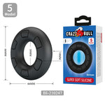 Set de 56 de inele pentru penis Crazy Bull din silicon