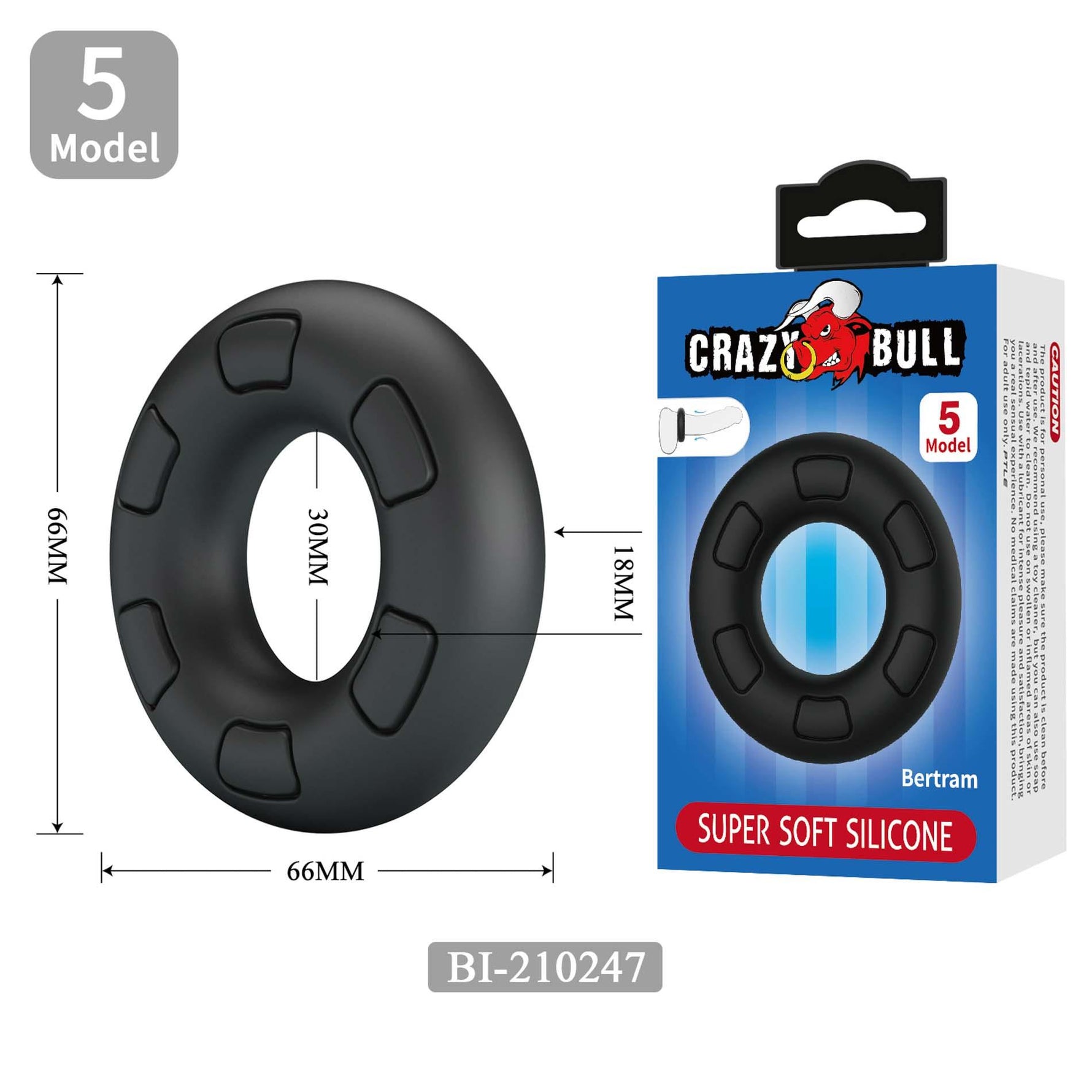 Set de 56 de inele pentru penis Crazy Bull din silicon