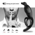 Inel vibrant pentru penis USB, drăguț, negru, din seria B, cu telecomandă, pentru iepurași