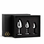 Set de dopuri anale HeavyFun din oțel inoxidabil argintiu
