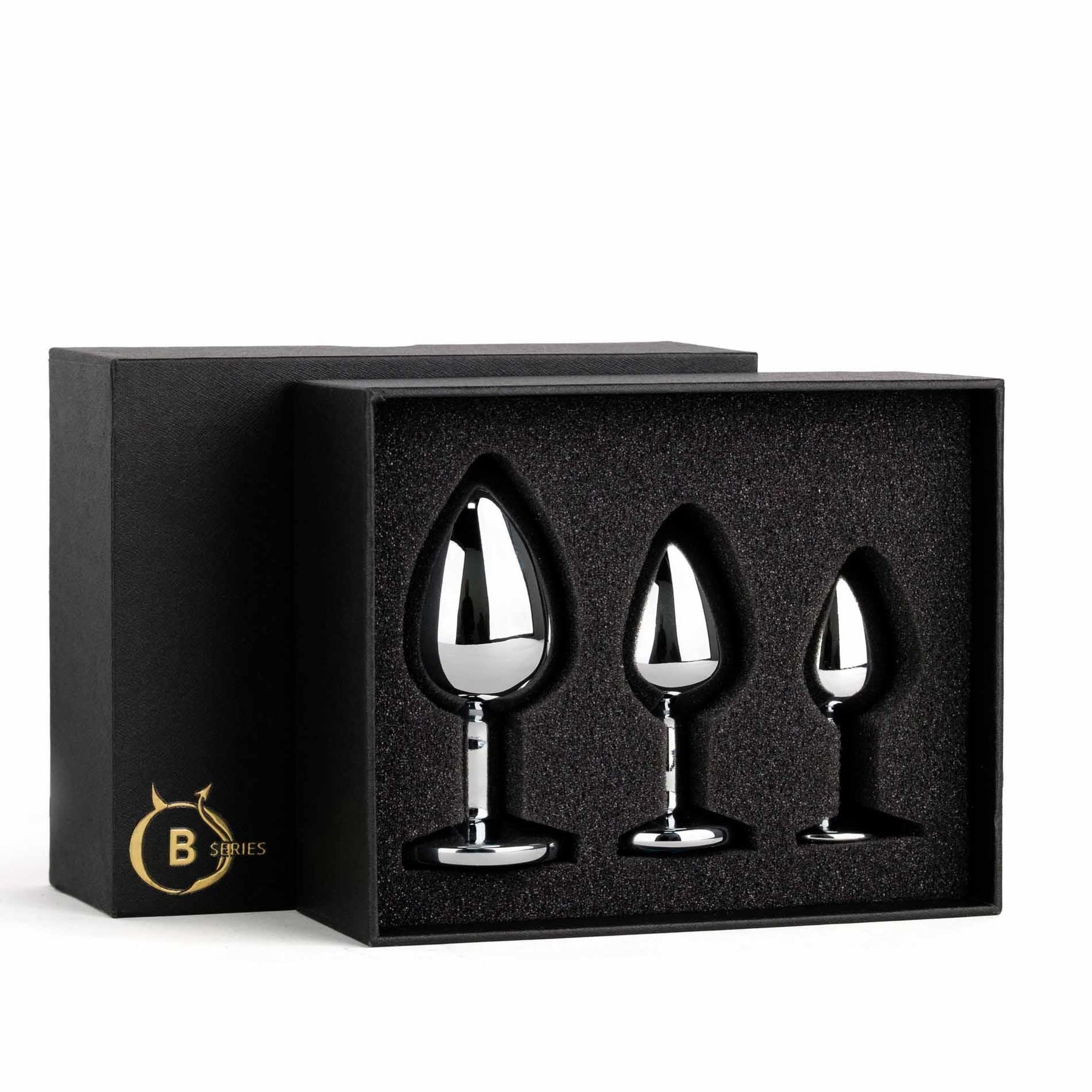 Set de dopuri anale HeavyFun din oțel inoxidabil argintiu