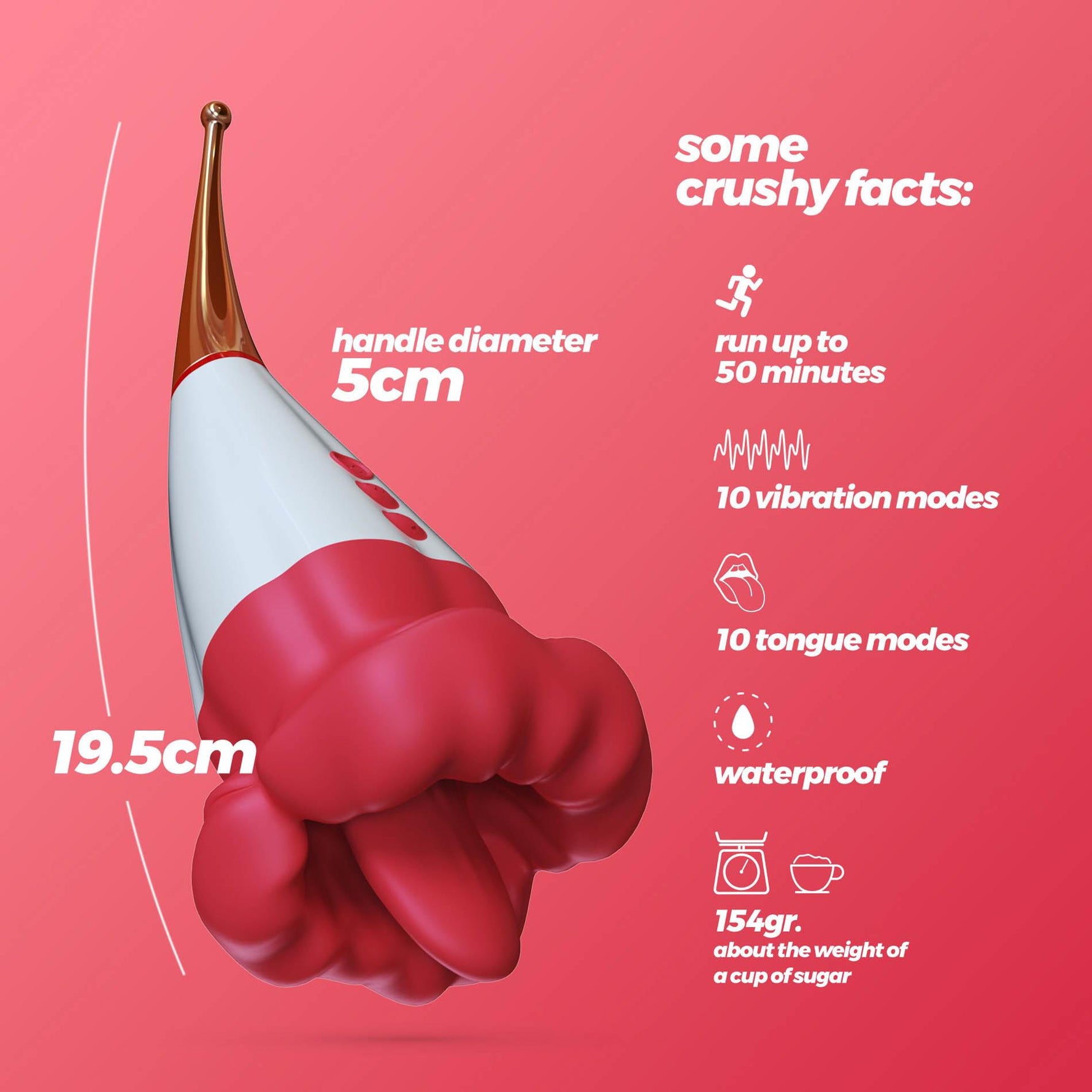 Stimulator dublu din silicon Crushious Jagger 19,5 cm