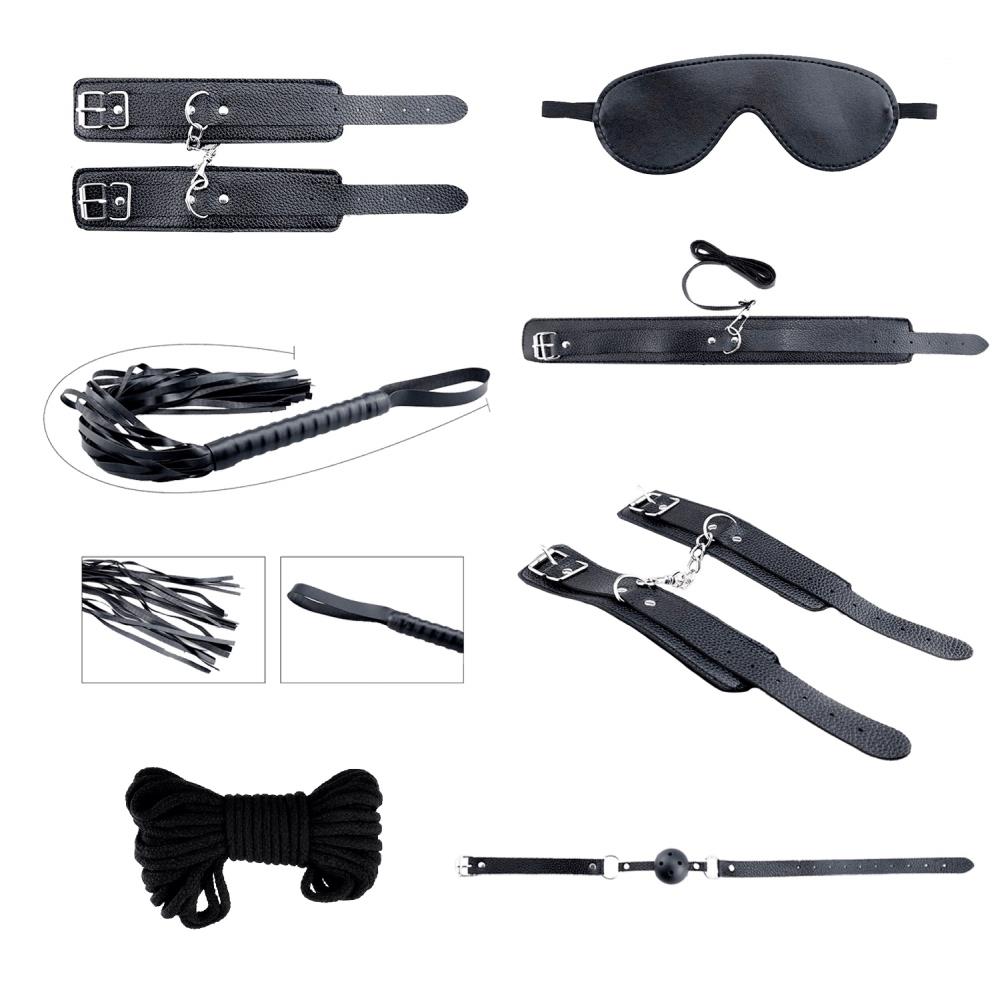 Set BDSM Secret Desires Alive, Negru, 8 Piese