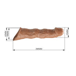 Prelungitor de penis Pretty Love cu pernuțe reglabile, maro, 28 cm