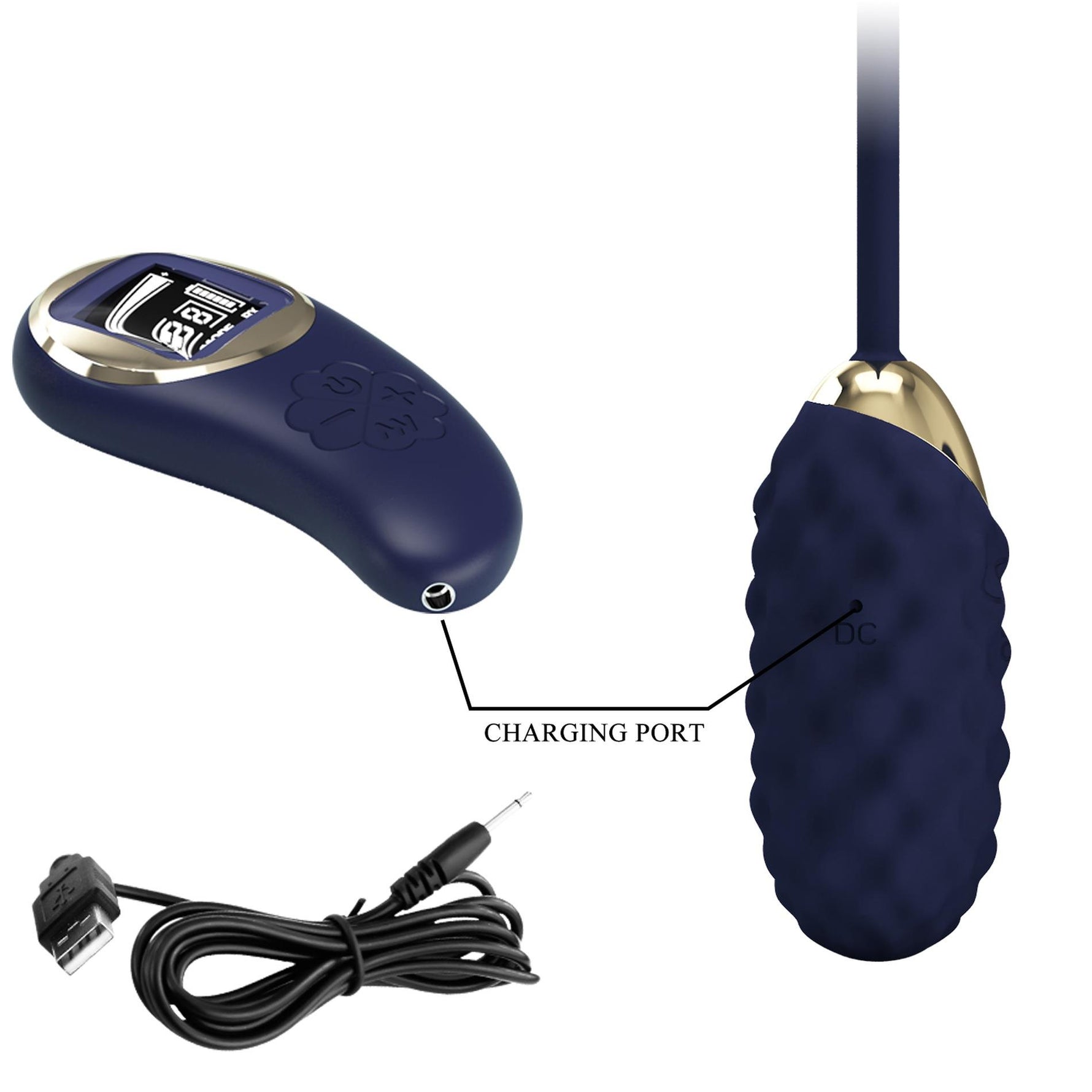 Ou vibrant Pretty Love Vivian din silicon albastru cu telecomandă wireless