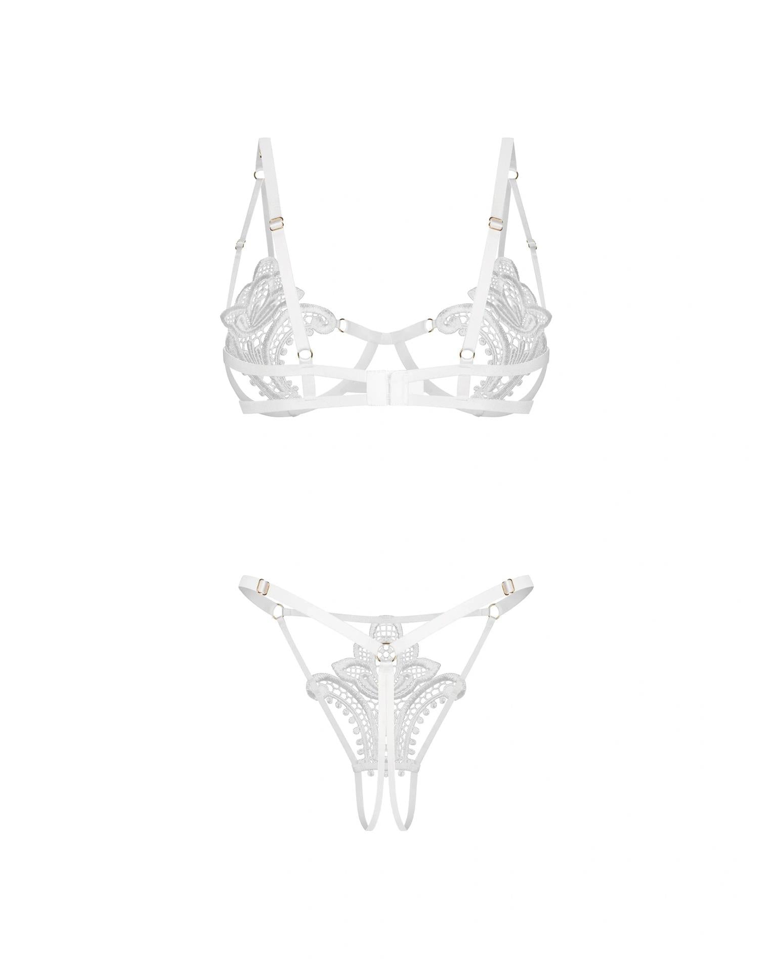 Set 2 piese Luise Sublim Obsessive alb deschis L/XL