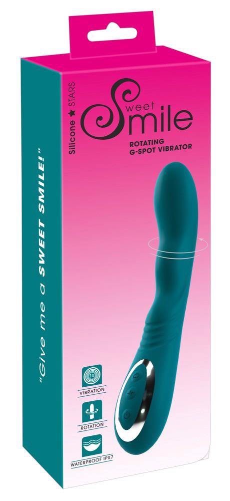 Vibrator rotativ Sweet Smile cu punct G, USB, 22,8 cm