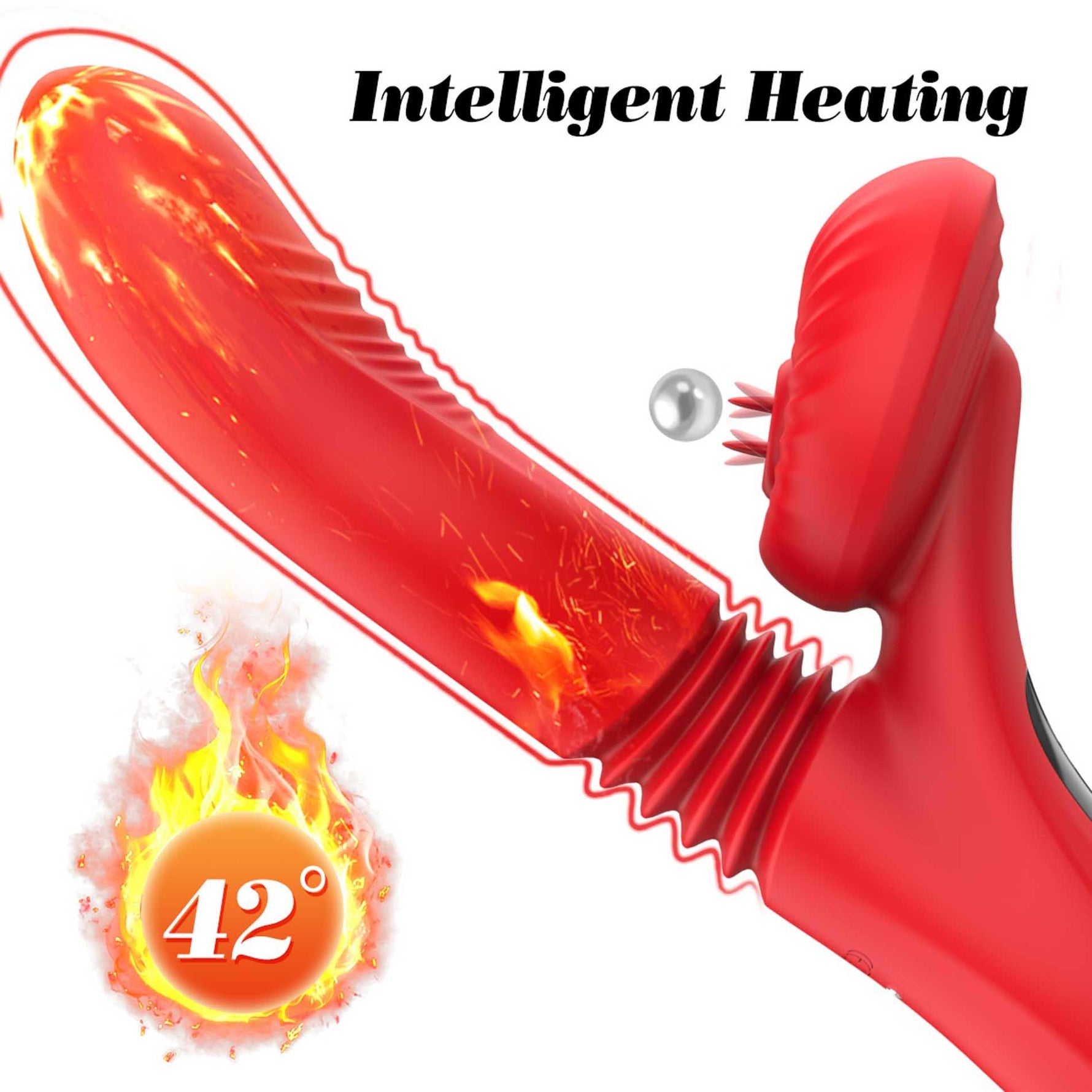Vibrator din silicon cu 7 moduri – lingere, împingere și încălzire