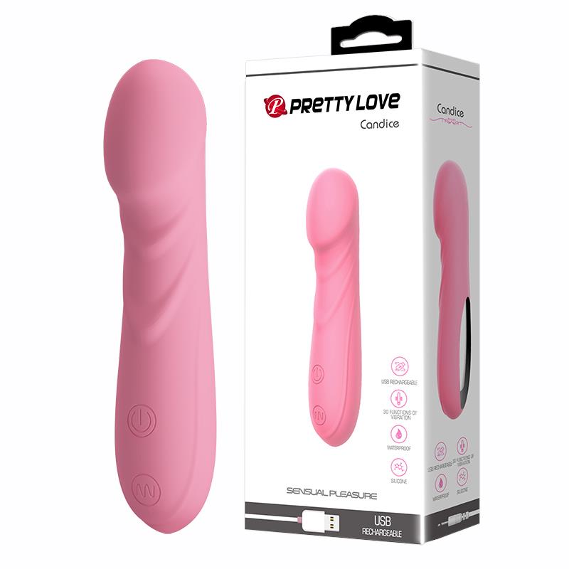Vibrator Pretty Love Candice din silicon pentru punctul G, USB, 14 cm