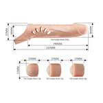 Pretty Love - Manșon pentru penis TPE cu 3 extensii detașabile 2,5 cm