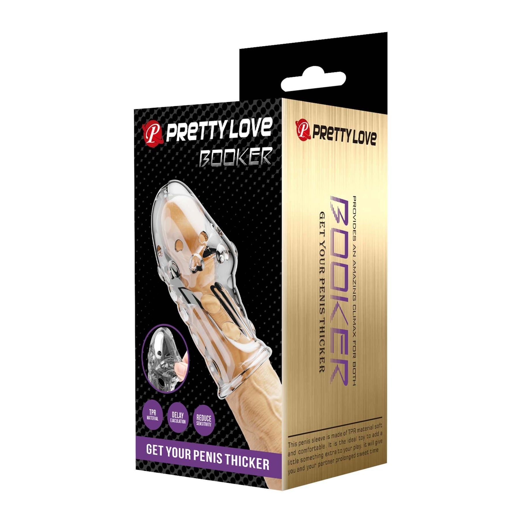 Manșon pentru penis Pretty Love Booker, transparent