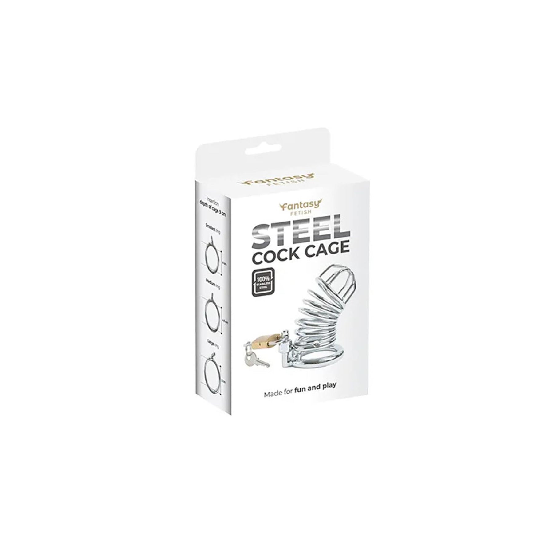 Cușcă pentru penis din oțel Fantasy 9 cm