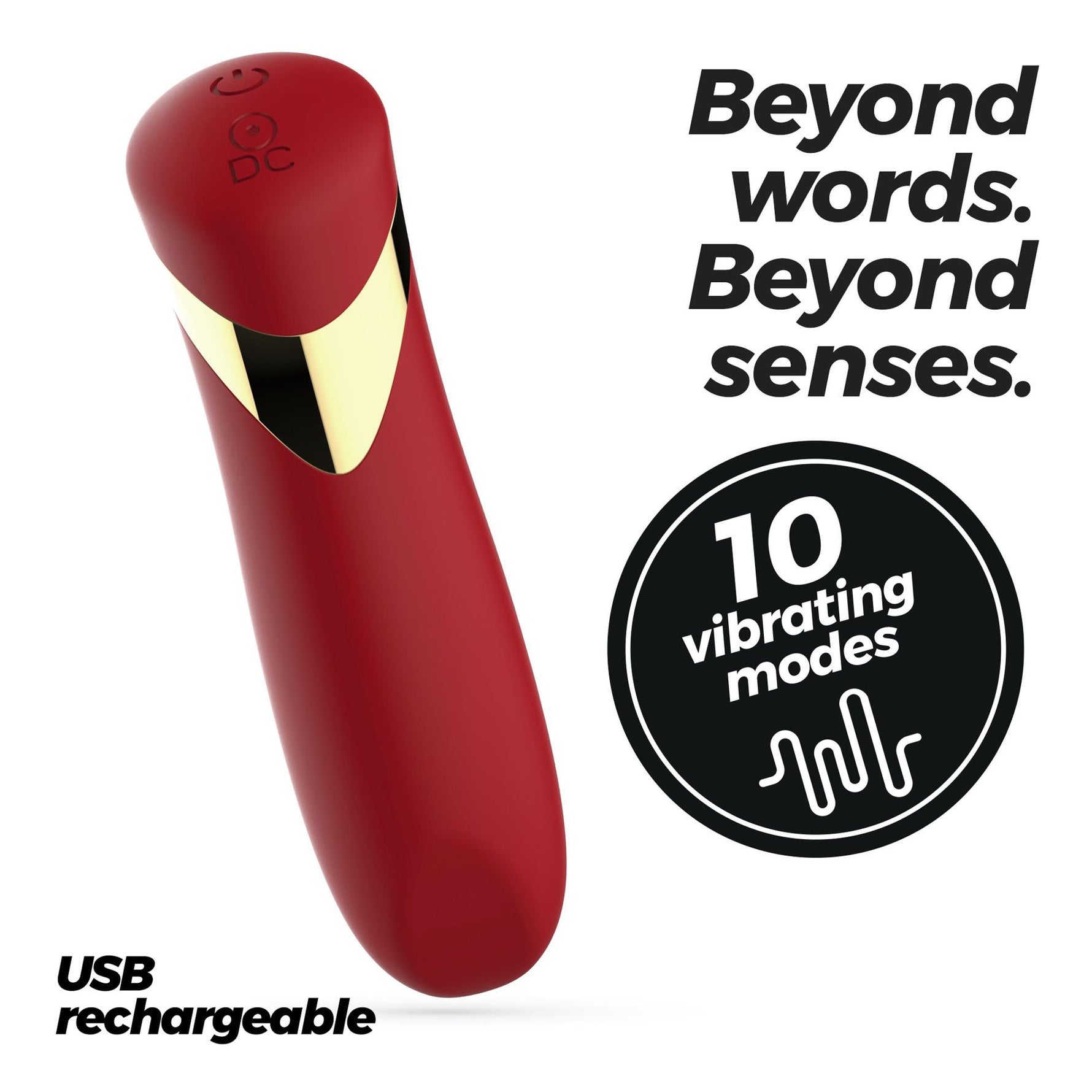 Mini vibrator Crushious Blinders reîncărcabil, silicon roșu, 10 cm