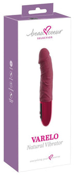 Vibrator realist Beau Coeur Varelo din silicon roșu USB 23 cm
