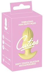 Plug vibrant Cuties din silicon galben, 7 moduri, USB, 8 cm