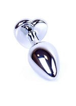 Plug anal cu inimă argintie, albastru deschis, MyLove Toys, 7 cm
