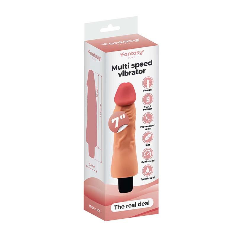 Vibrator Fantasy The Real Deal TPE cu vene de 17 cm
