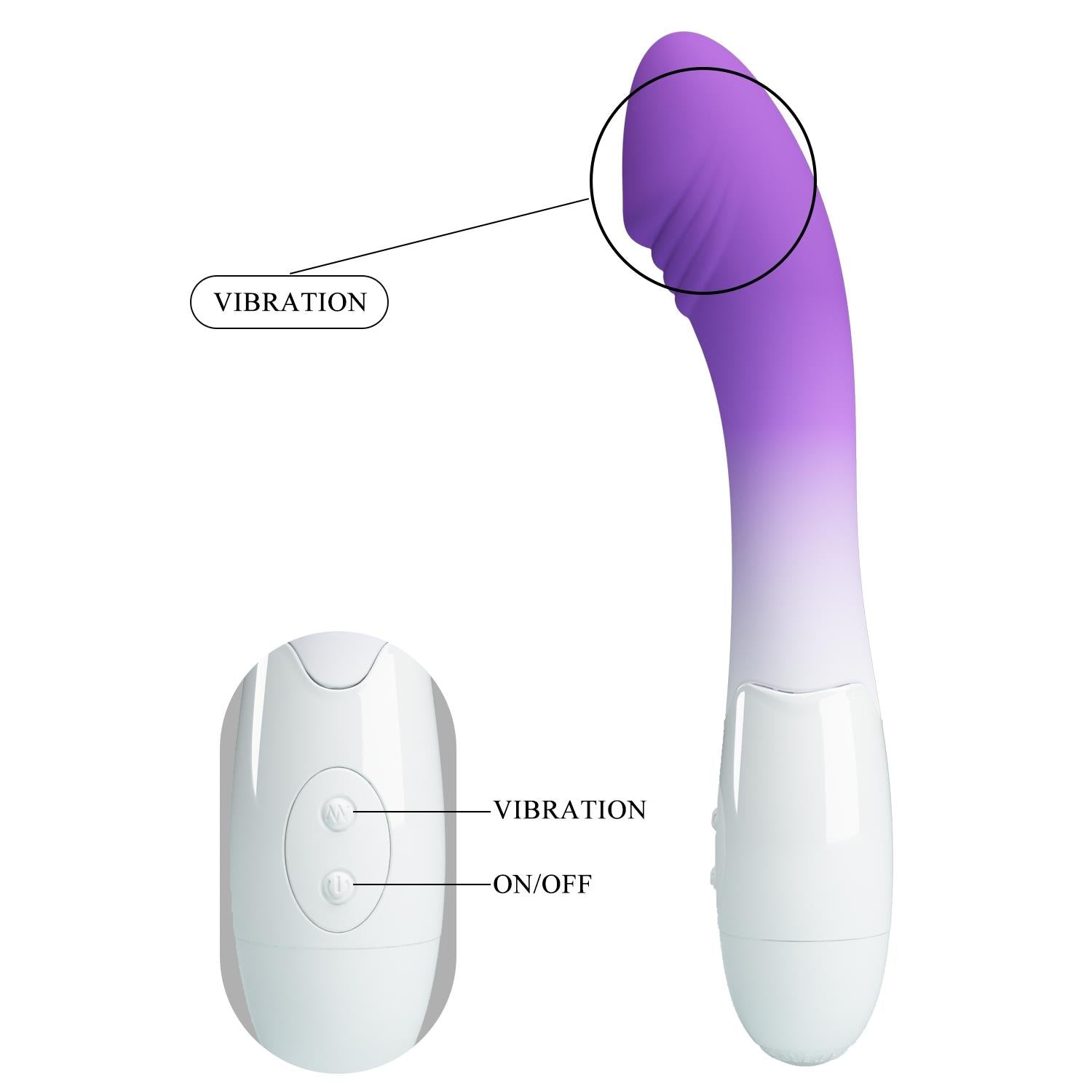 Vibrator Pretty Love Elemental din silicon cu 30 de moduri pentru punctul G