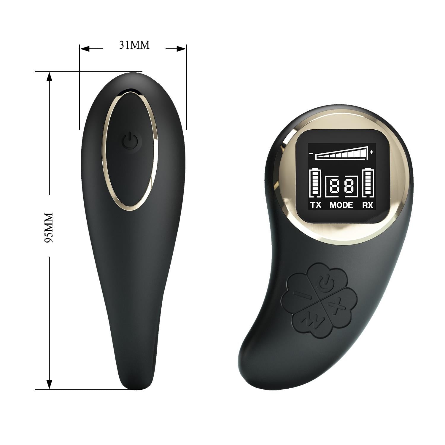 Vibrator dublu Pretty Love Nathan cu telecomandă, 10 moduri, silicon, USB