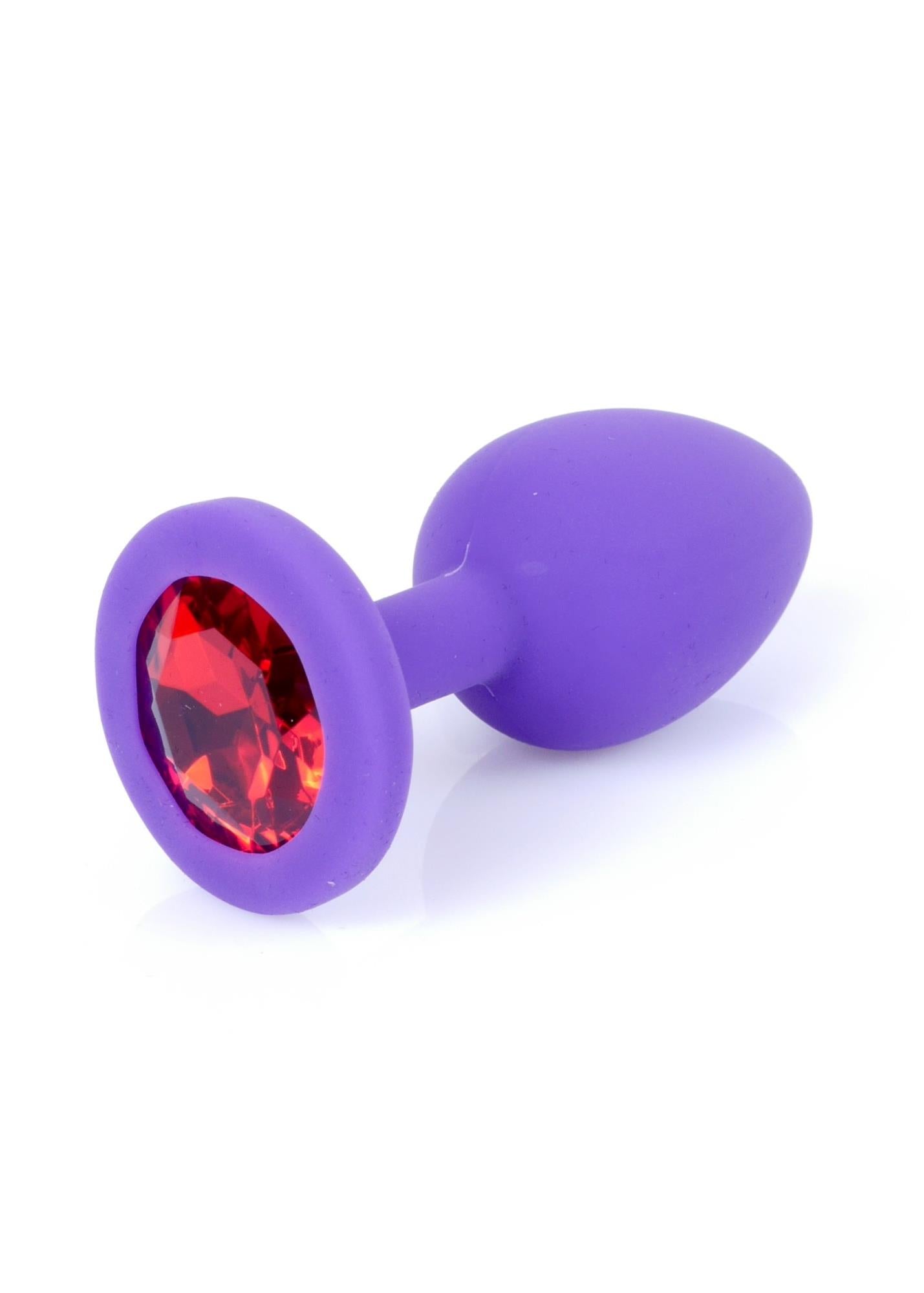Bijuterii anale din silicon MyLove Toys violet cu diamant mic 7 cm