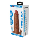 Pretty Love Extensor vibrant pentru penis, maro, 17 cm