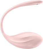 Ou vibrant Satisfyer Ribbed Petal, roz, USB, cu aplicație