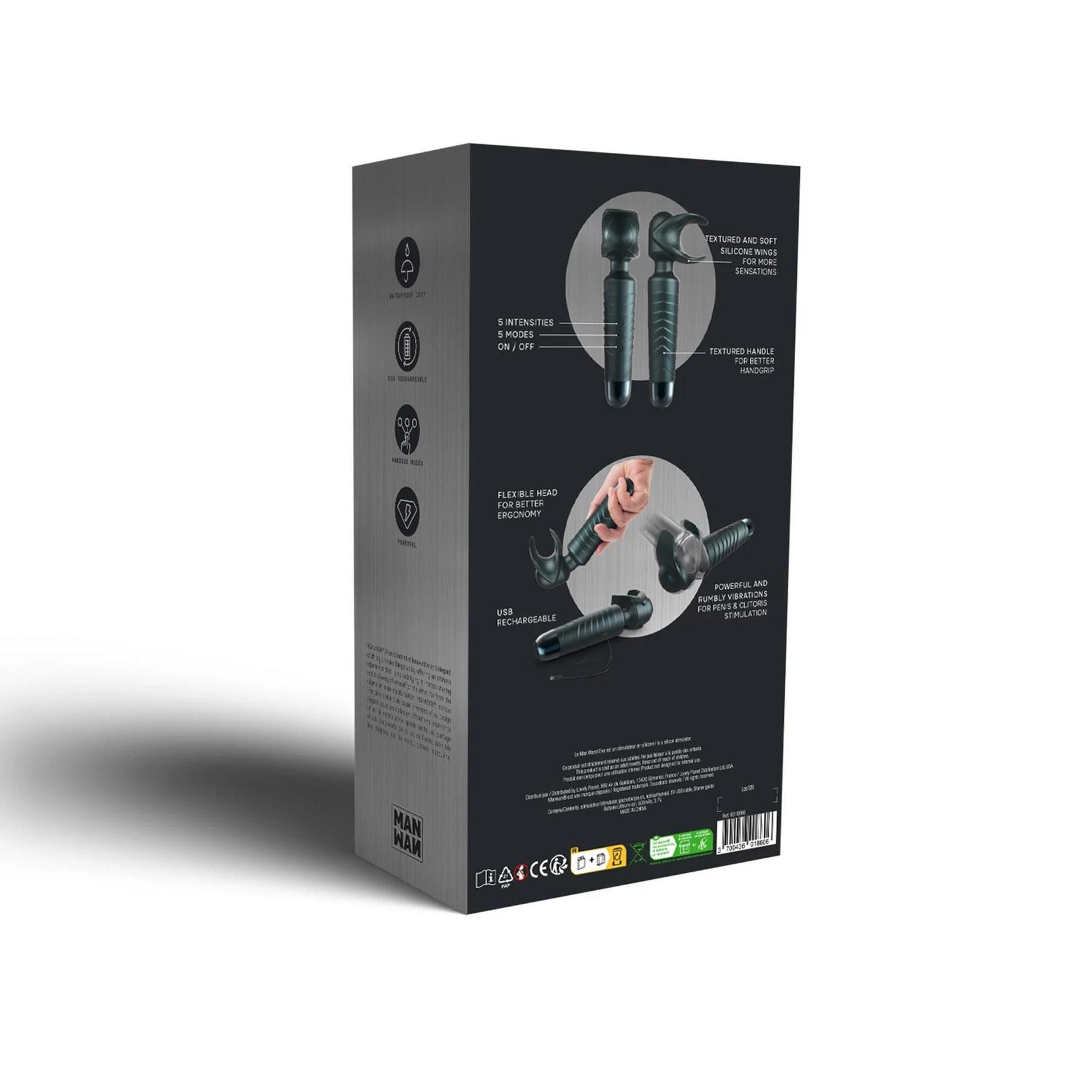 Masturbator vibrant Man.wand EVO Gri 20 cm USB