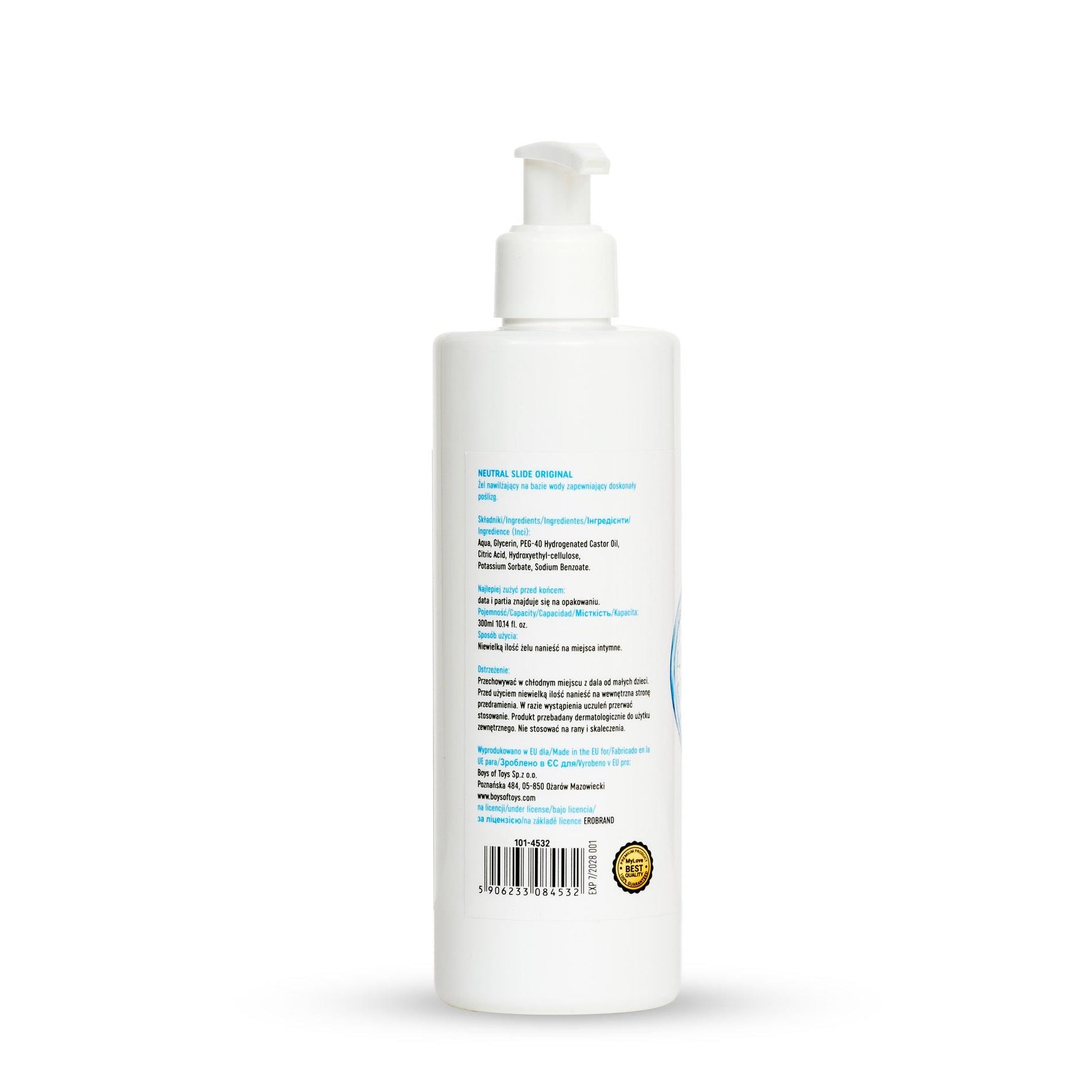 Gel intim neutru, fără parfum, MyLove Slide Original, 300 ml