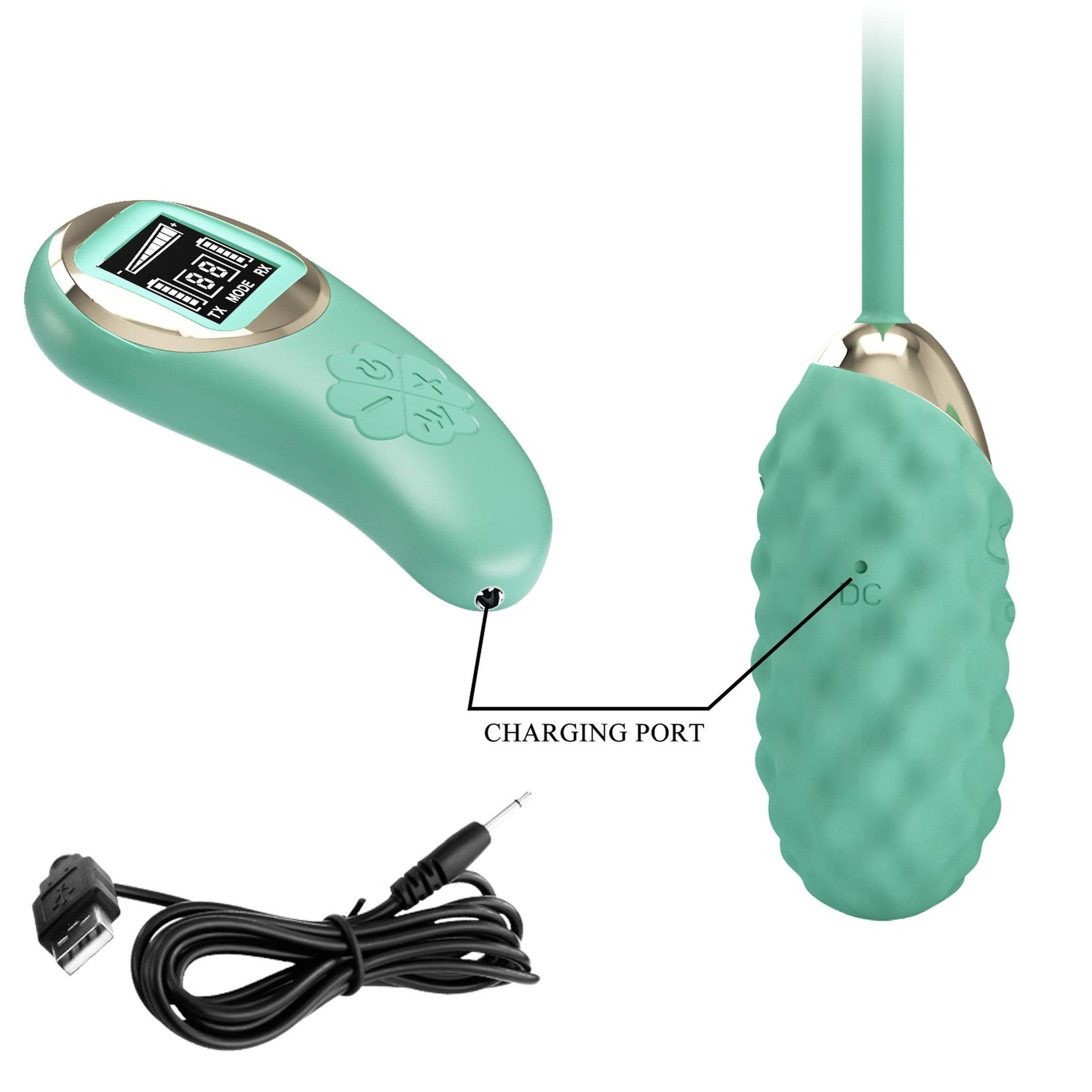 Pretty Love Vivian, ou vibrator din silicon verde, telecomandă wireless