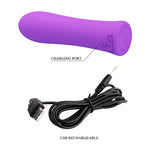 Mini vibrator Alfreda Pretty Love din silicon, 12 moduri, USB