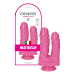 Dildo dublu Caino e Abele PVC roz 15,5 cm