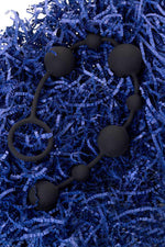 Perle anale din silicon A-Toys Coron cu 7 bile negre 36 cm
