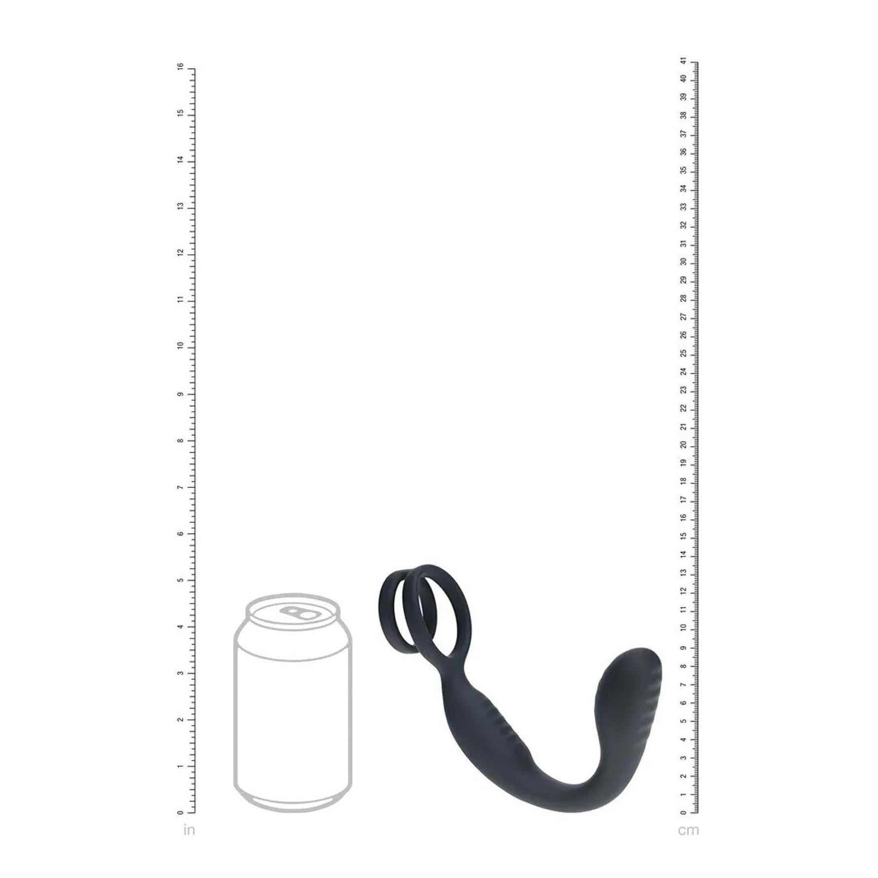 Stimulator vibrant de prostată Levelz din silicon cu inel negru