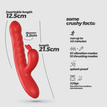 Vibrator Crushious Lapin Bunny cu glisare, roșu, USB