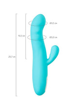 Vibrator rotativ tip iepuraș JOS MERRY SWI silicon albastru 20,7 cm USB