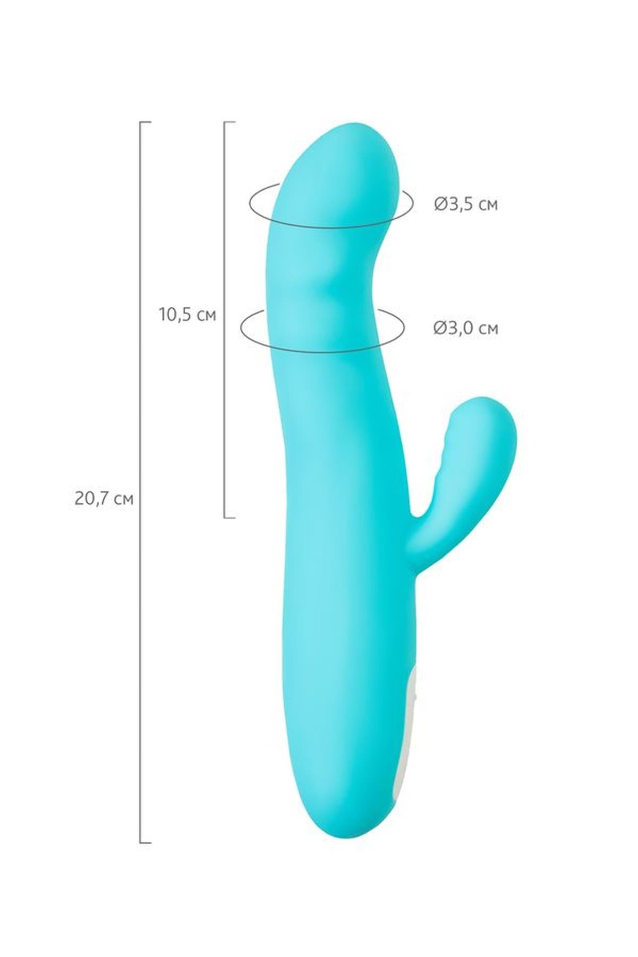 Vibrator rotativ tip iepuraș JOS MERRY SWI silicon albastru 20,7 cm USB