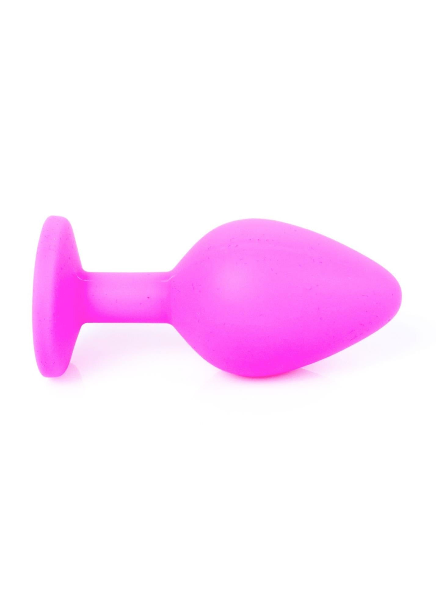 Plug anal din silicon roz cu diamant MyLove Toys 8 cm