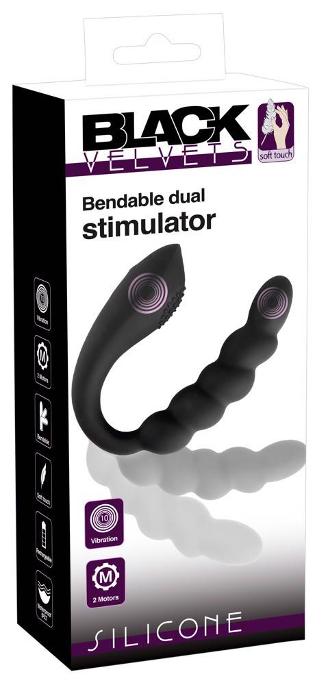 Vibrator anal flexibil din silicon Black Velvets cu USB, 26 cm